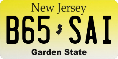 NJ license plate B65SAI