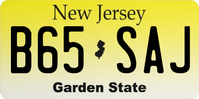 NJ license plate B65SAJ