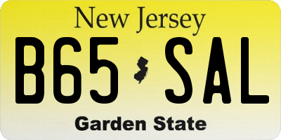 NJ license plate B65SAL