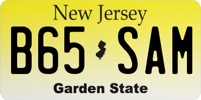 NJ license plate B65SAM