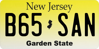 NJ license plate B65SAN