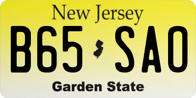 NJ license plate B65SAO