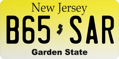 NJ license plate B65SAR