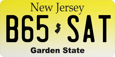 NJ license plate B65SAT