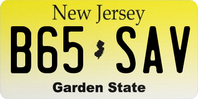 NJ license plate B65SAV