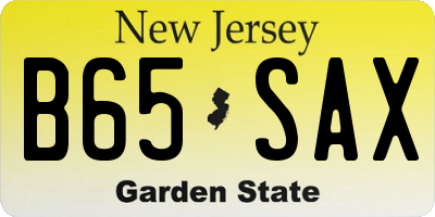 NJ license plate B65SAX