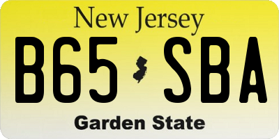 NJ license plate B65SBA