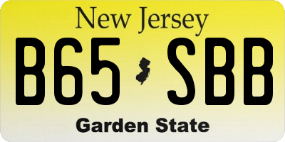 NJ license plate B65SBB