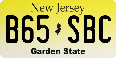 NJ license plate B65SBC