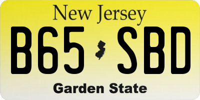 NJ license plate B65SBD