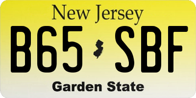 NJ license plate B65SBF