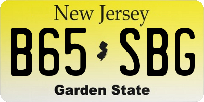 NJ license plate B65SBG