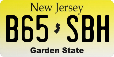 NJ license plate B65SBH
