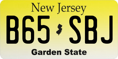 NJ license plate B65SBJ