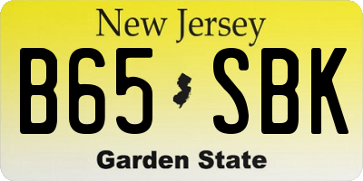 NJ license plate B65SBK