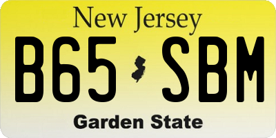 NJ license plate B65SBM