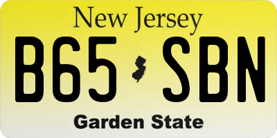 NJ license plate B65SBN