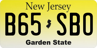 NJ license plate B65SBO