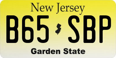 NJ license plate B65SBP