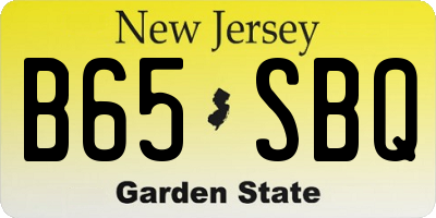 NJ license plate B65SBQ