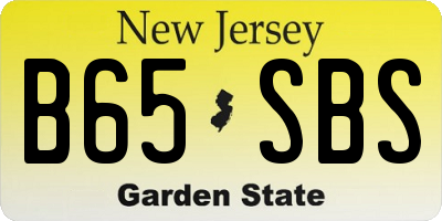 NJ license plate B65SBS