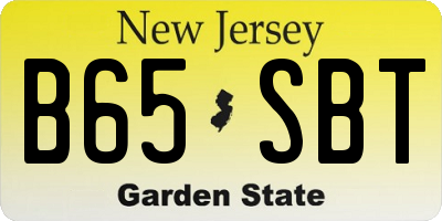 NJ license plate B65SBT