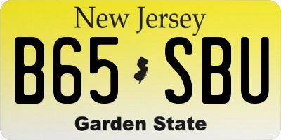 NJ license plate B65SBU