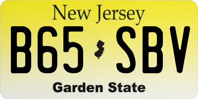 NJ license plate B65SBV