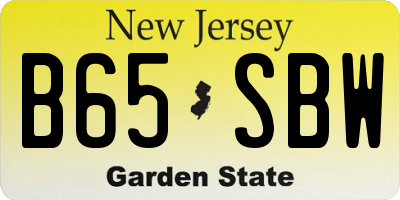 NJ license plate B65SBW