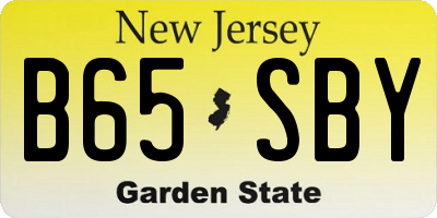 NJ license plate B65SBY