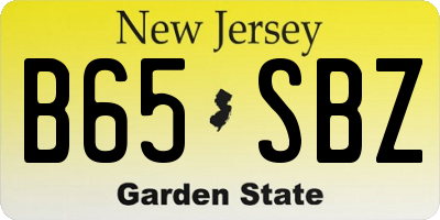 NJ license plate B65SBZ