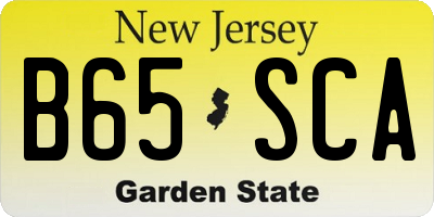 NJ license plate B65SCA