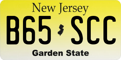 NJ license plate B65SCC