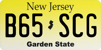 NJ license plate B65SCG