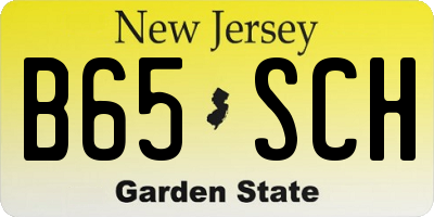 NJ license plate B65SCH
