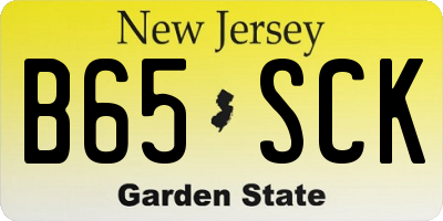 NJ license plate B65SCK