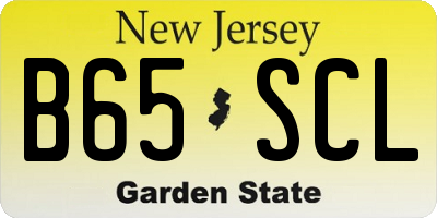 NJ license plate B65SCL