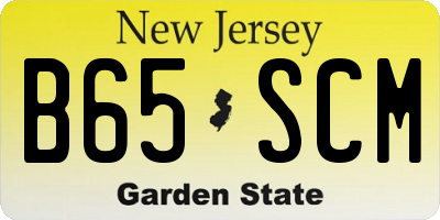 NJ license plate B65SCM