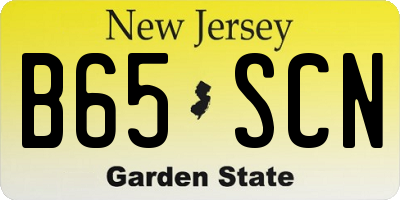 NJ license plate B65SCN