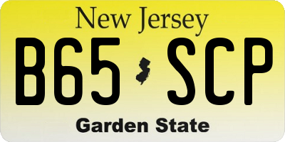NJ license plate B65SCP