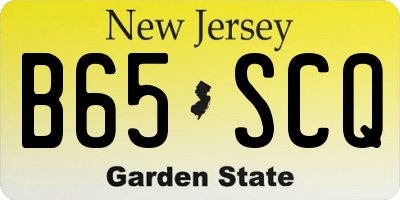 NJ license plate B65SCQ