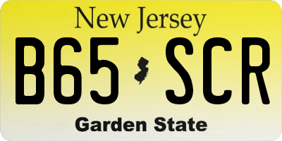NJ license plate B65SCR