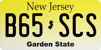 NJ license plate B65SCS