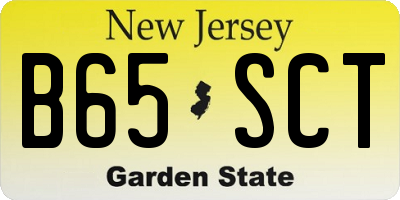 NJ license plate B65SCT