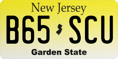 NJ license plate B65SCU