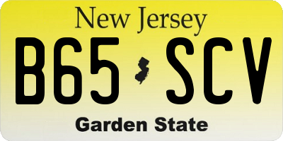 NJ license plate B65SCV