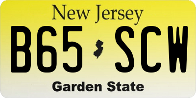 NJ license plate B65SCW