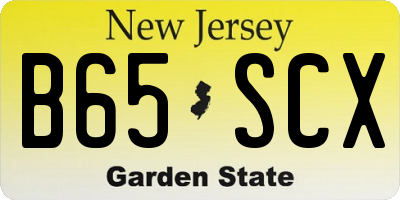 NJ license plate B65SCX