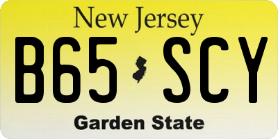 NJ license plate B65SCY