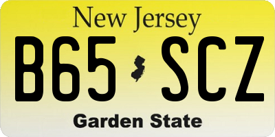 NJ license plate B65SCZ